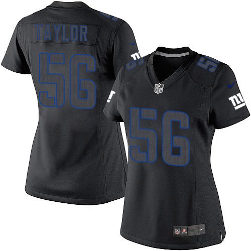 Women's Elite Lawrence Taylor Nike Jersey Black - #56 Impact NFL New York Giants